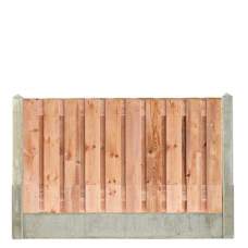 Hout-betonschutting wit grijs i.c.m. Red class wood 90x180 cm 21-planks tuinscherm