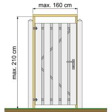 Tuindeurkozijn geschaafd grenen met aanslaglat max 160 cm breed zwart gedompeld