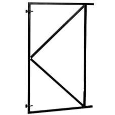 Verstelbaar stalen poortframe 100 x 155 cm zwart gecoat