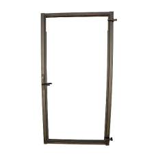 Verstelbaar stalen poortframe 98,5 x 190 cm zwart gecoat