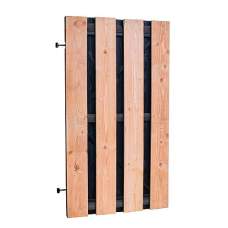 Douglas/zwart plankendeur fijnbezaagd op stalen frame 19 mm 100 x 180 cm