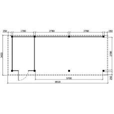 Tuinhuis Duxtail 140 douglas Wenen 200 x 300 luifel 600 cm enkele deur